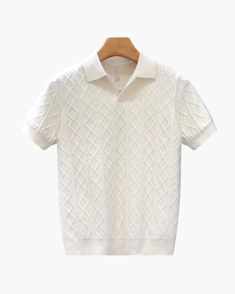 Signature Textured Knit Polo - Old Money