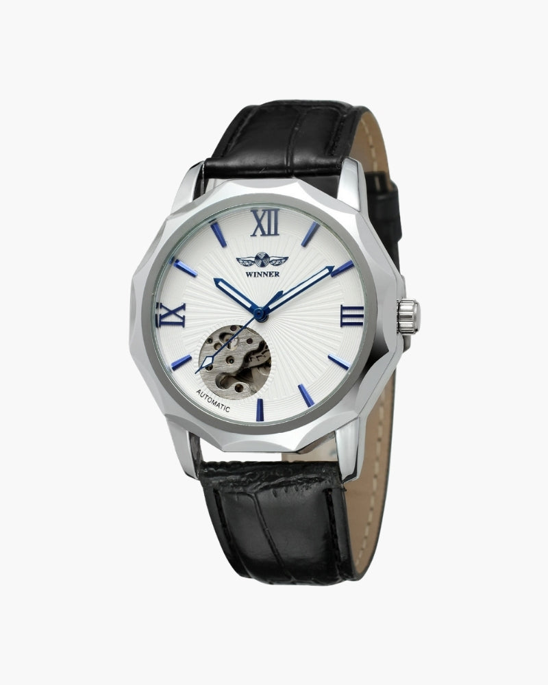 Classic Skeleton Dial Steel Watch - Old Money