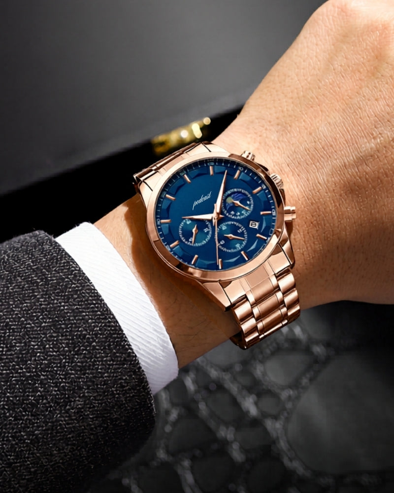 Precision Chronograph Steel Watch - Old Money