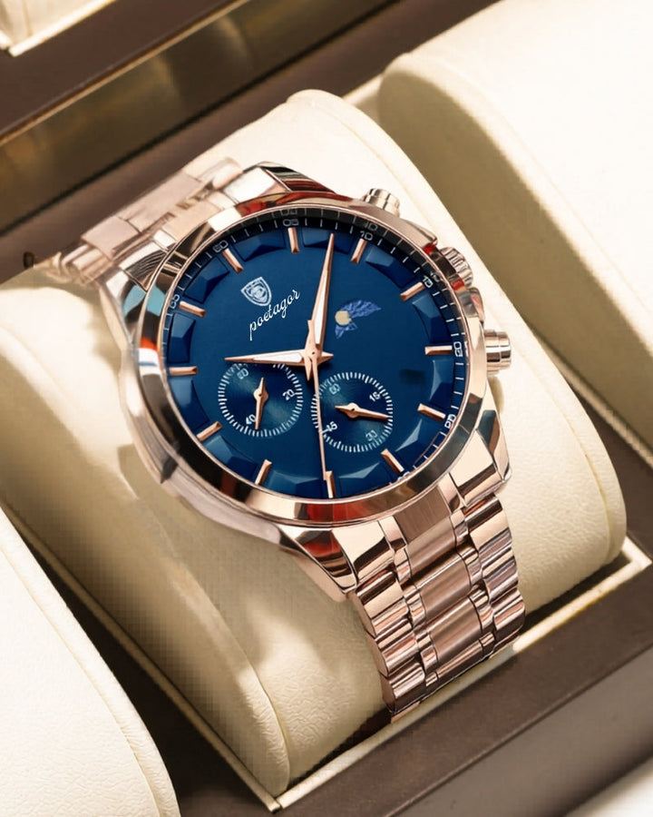 Precision Chronograph Steel Watch - Old Money