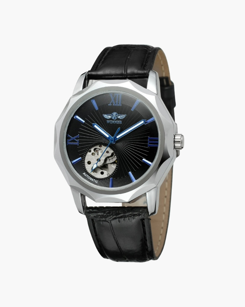 Classic Skeleton Dial Steel Watch - Old Money