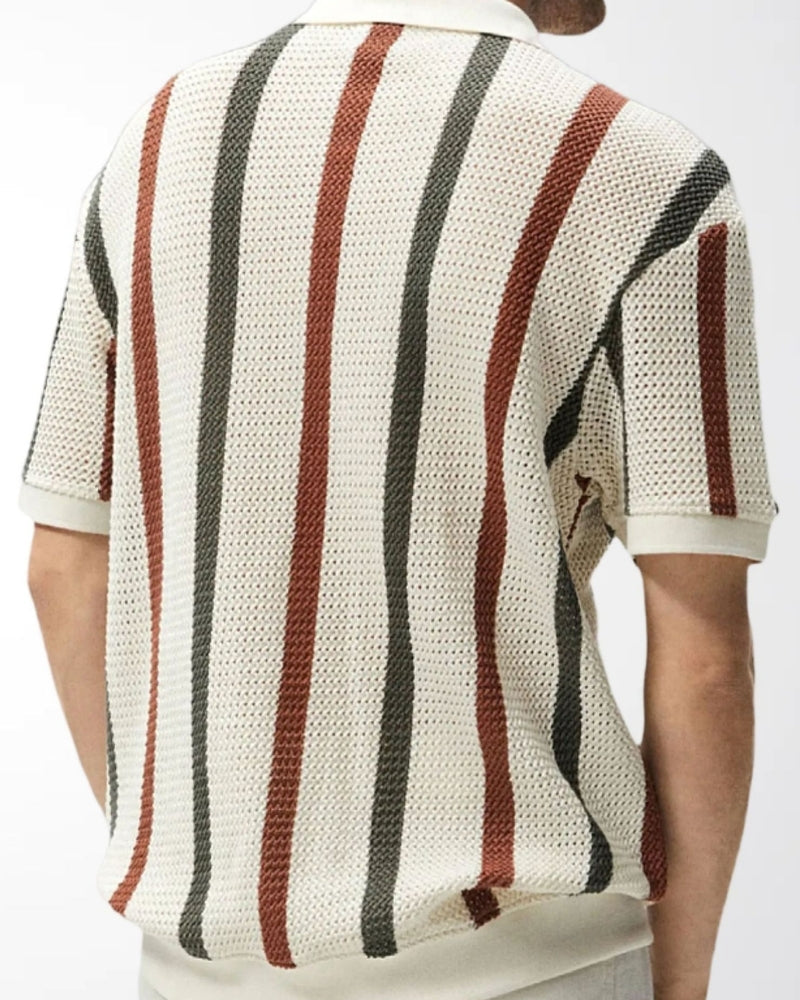 Resort Knit Stripe Polo - Old Money