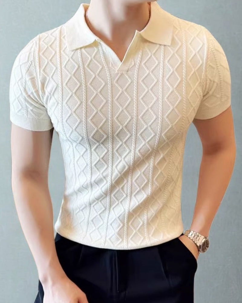 Signature Textured Knit Polo - Old Money