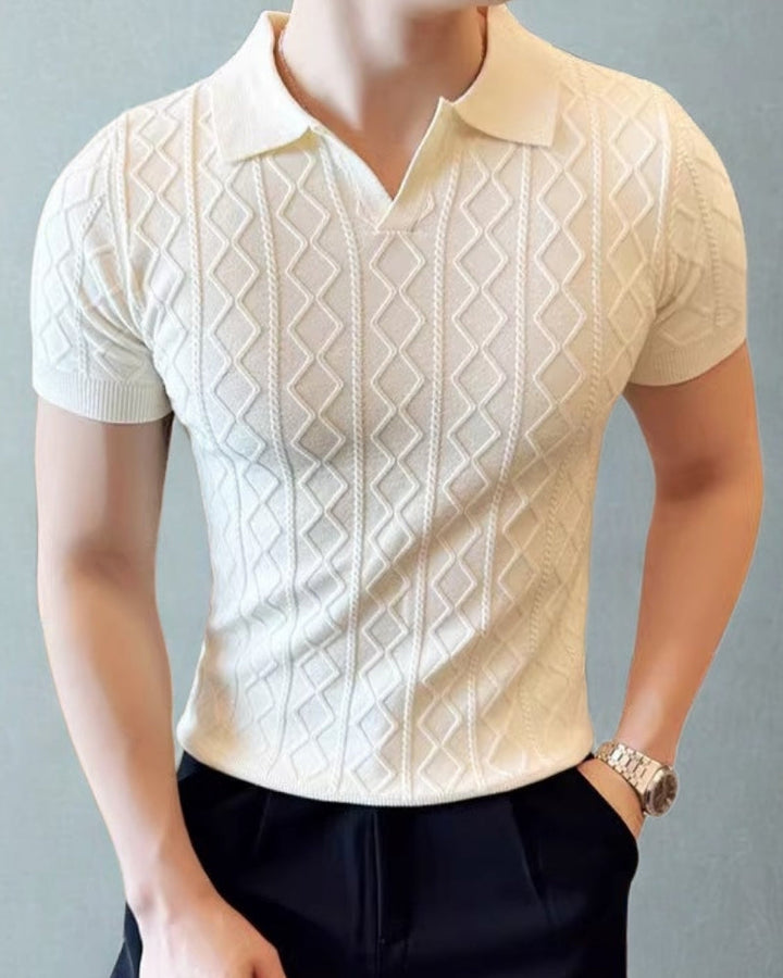 Signature Textured Knit Polo - Old Money