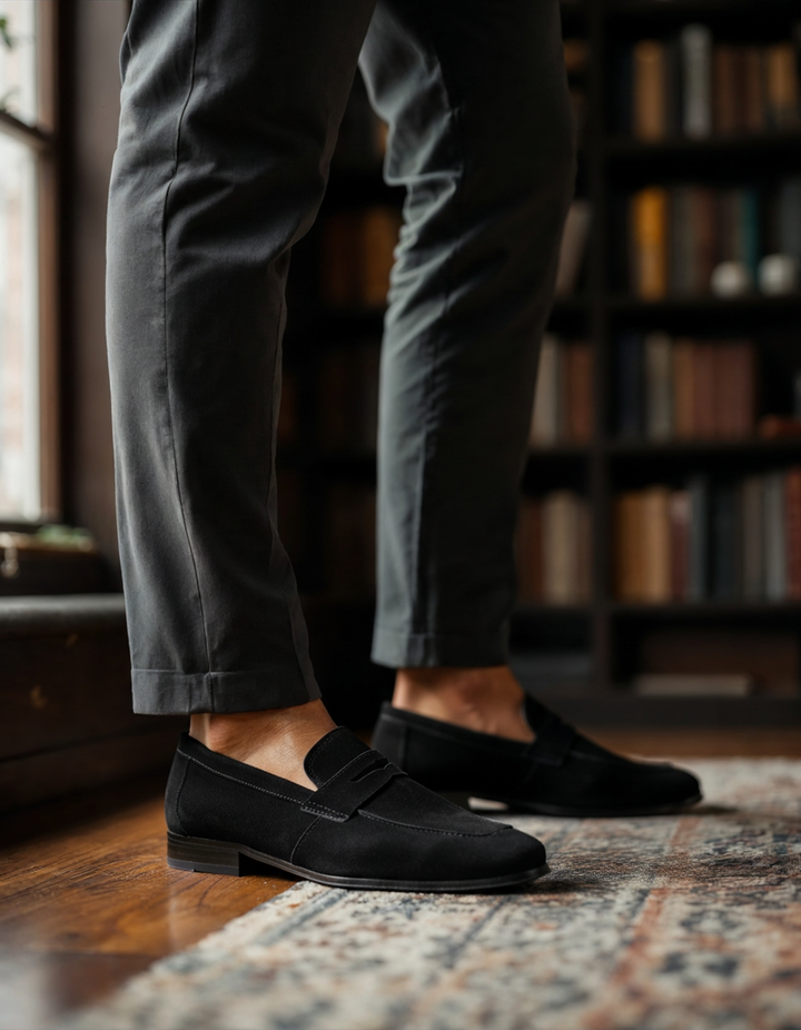 Old Money Suede Penny Loafers - Old Money
