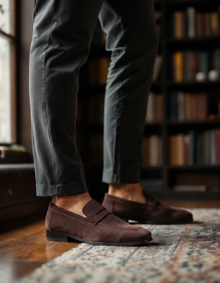 Old Money Suede Penny Loafers - Old Money