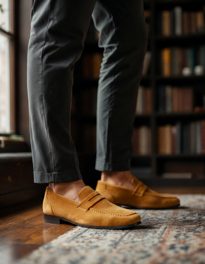 Old Money Suede Penny Loafers - Old Money