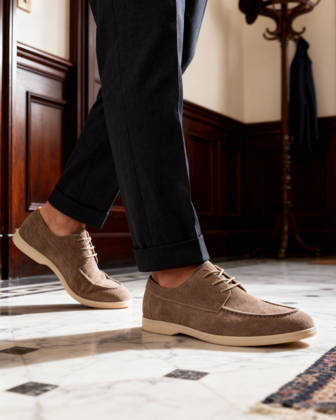 Premium Suede Lace Shoes - Old Money